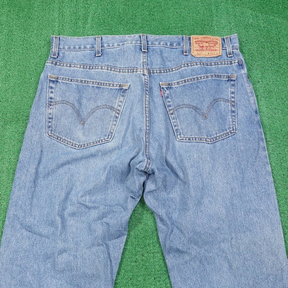 VINTAGE LEVI'S 517 BOOT CUT USA MADE DENIM BLUE JEANS MENS SZ 40X32 (39X32) - Picture 9 of 11